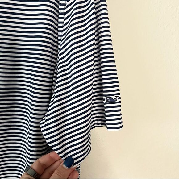 Vineyard Vines Performance Polo Shirt Mens Navy Striped Short Sleeve Size XL - Picture 3 of 6